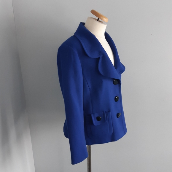 Chapter One Womens Coat Sz 12 Cobalt Blue Lined long sleeves - Picture 4 of 12